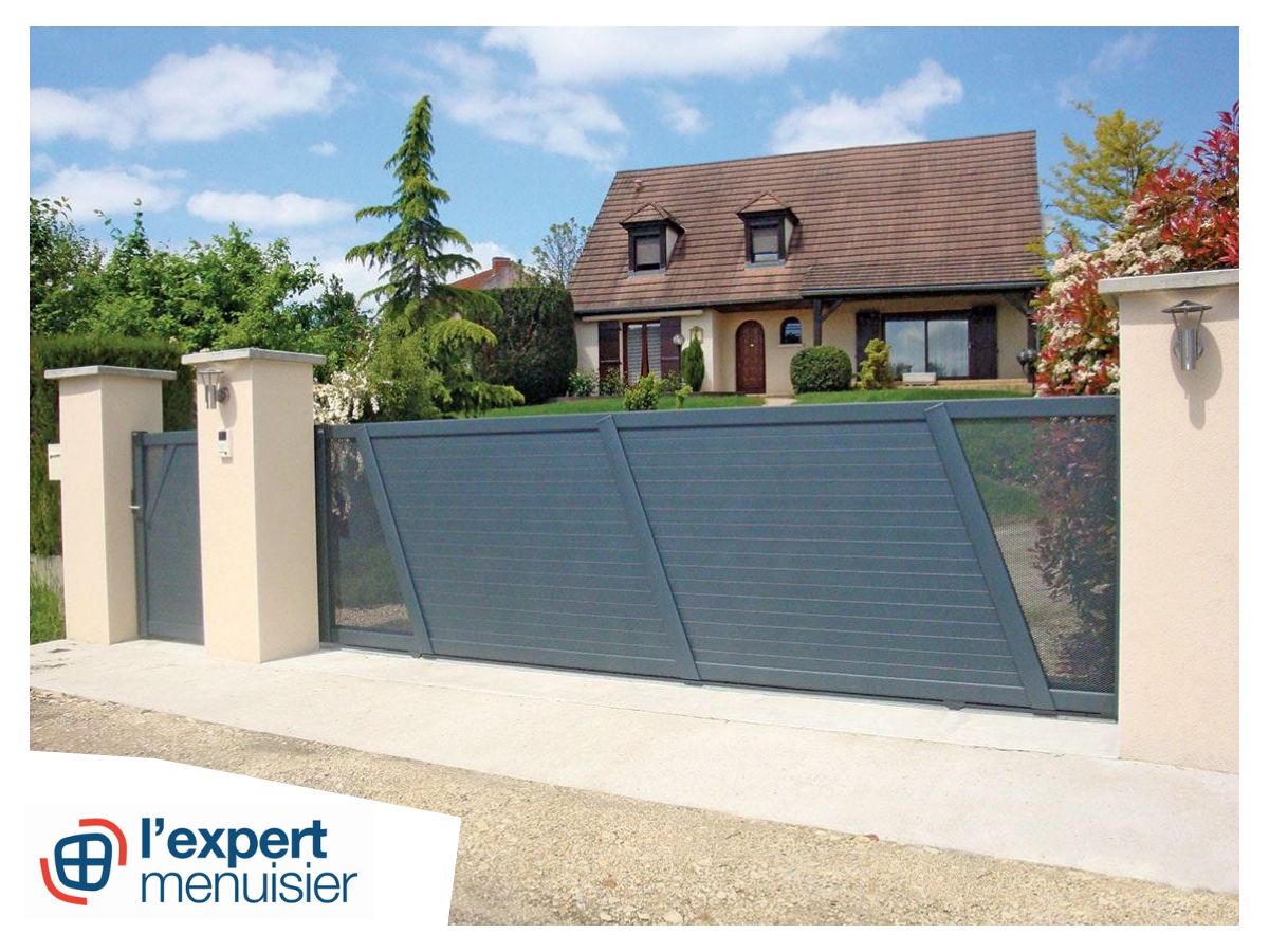 portail coulissant en alu lens sur mesure